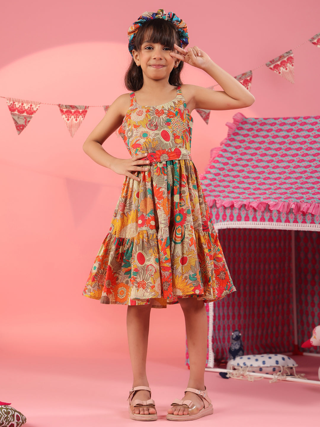 Girls Printed Cotton…
