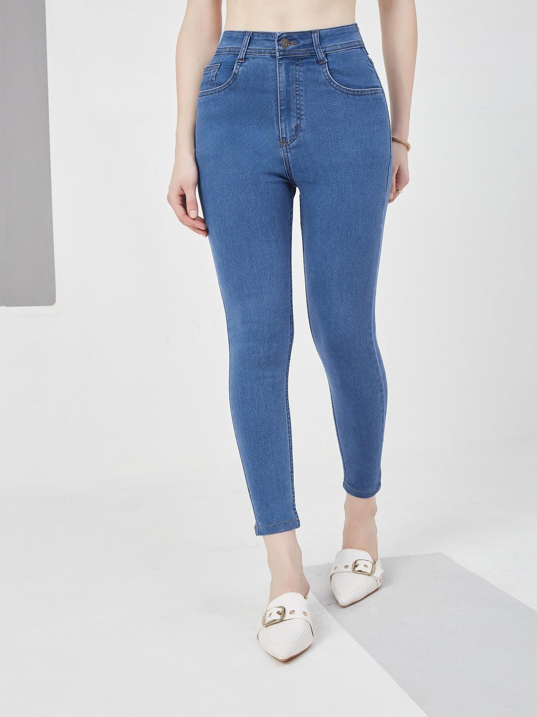 Blue Skinny High-Rise Cropped…