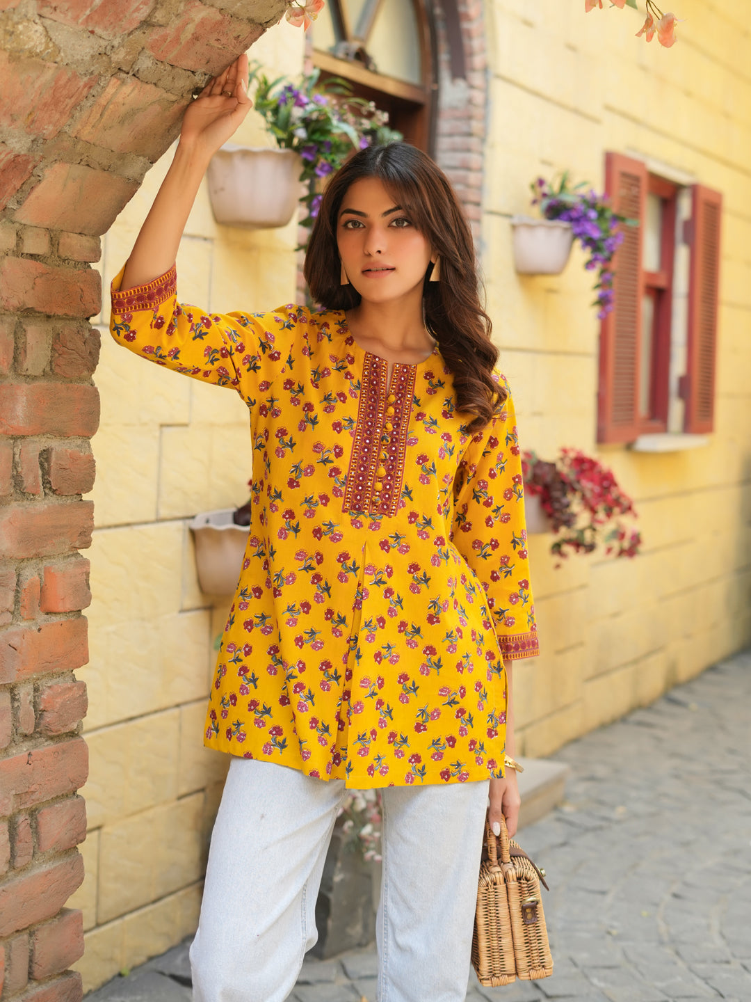 Women Mustard Ethnic Motifs…