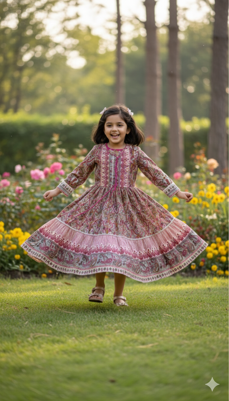 Girls Ethnic Motif Printed…