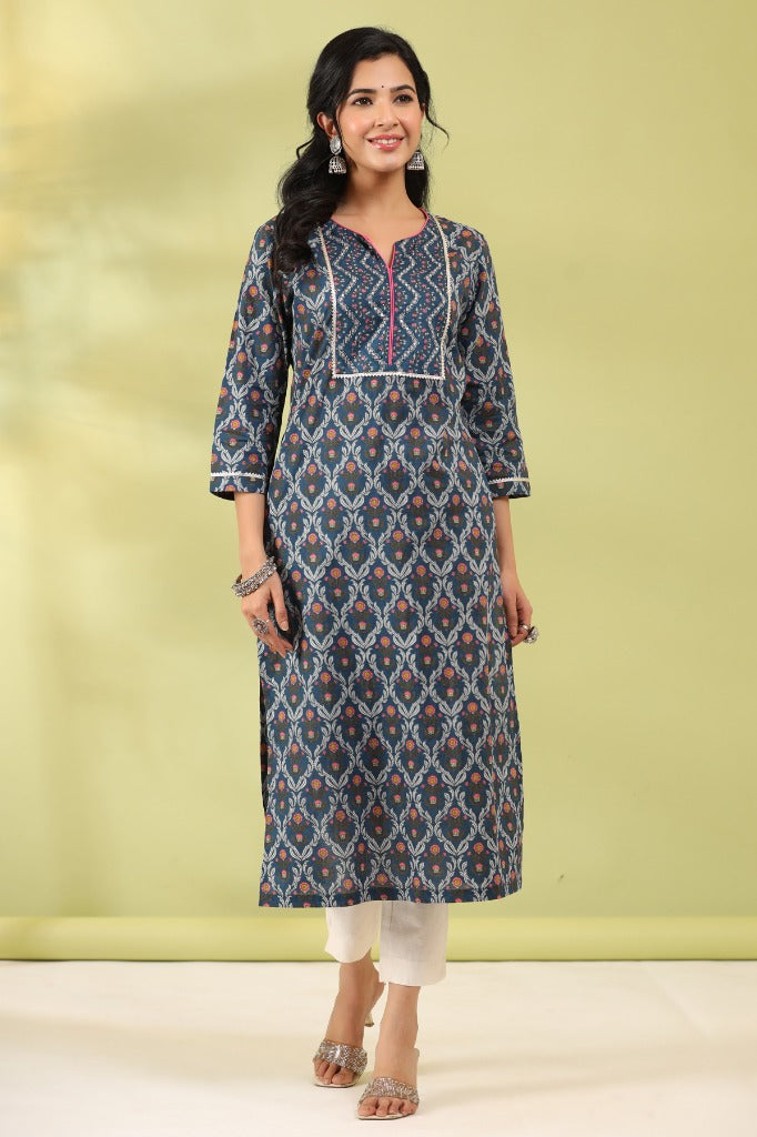 Women Blue Ethnic Printed…