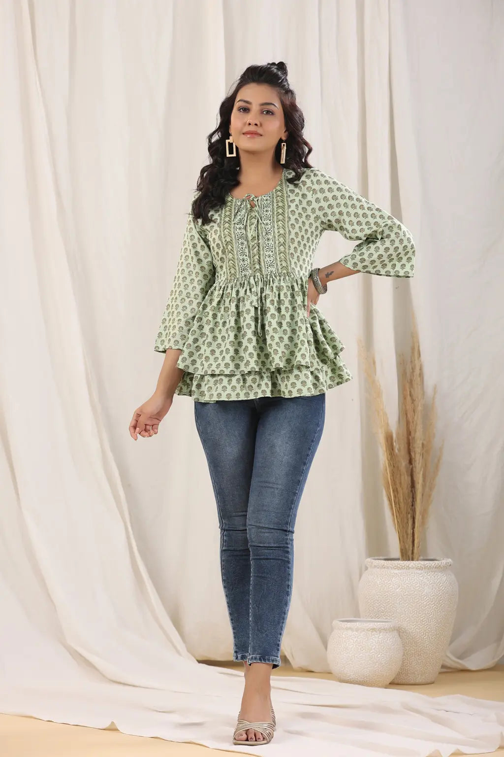Women Green Ethnic Motifs…