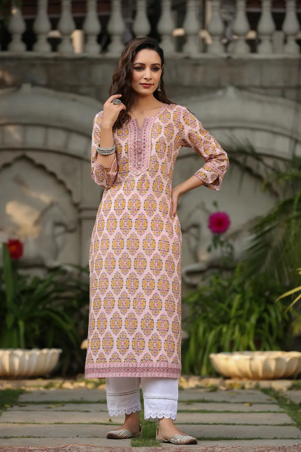 Women Pink Ethnic Motifs…