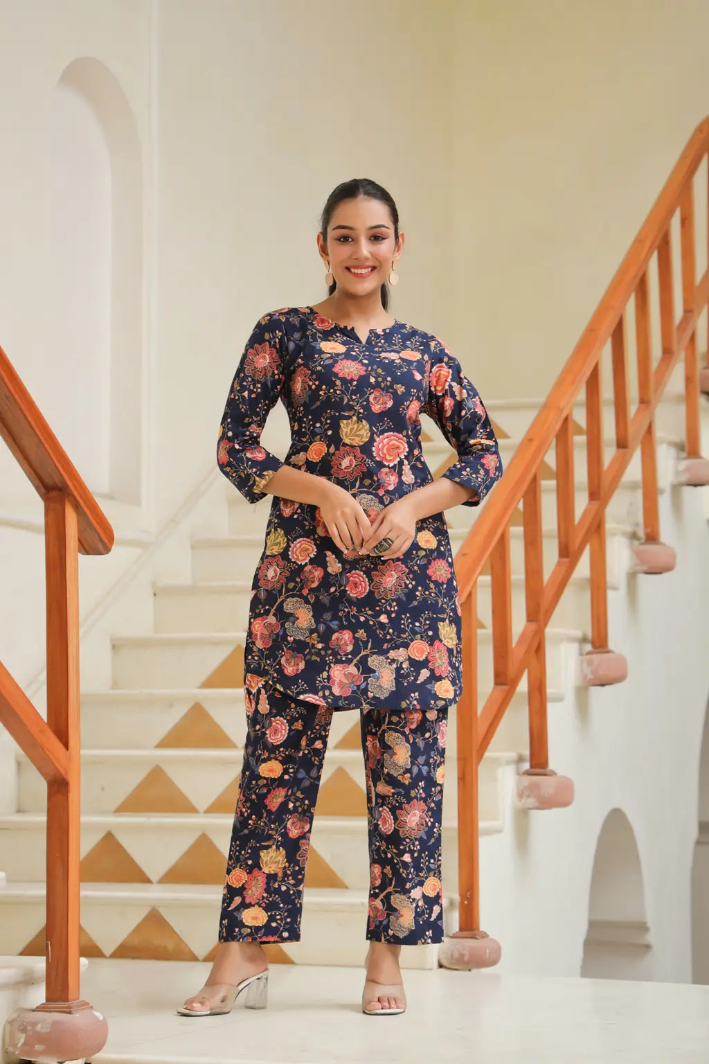 Women Navy Blue Floral…