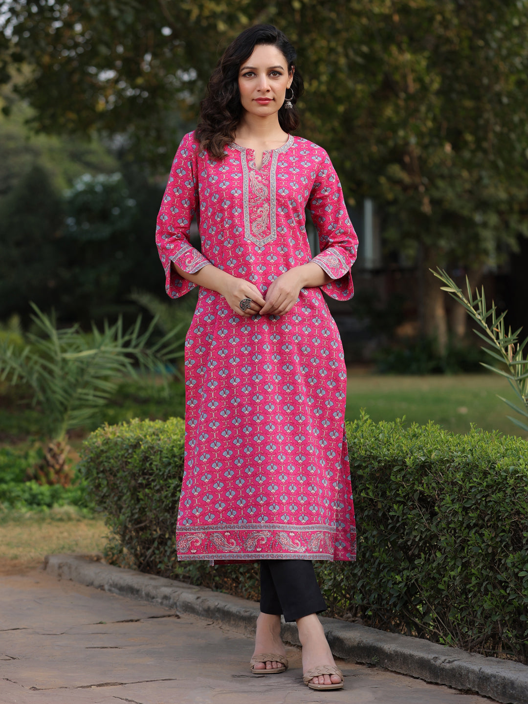 Women Fuchisia Ethnic Motifs…