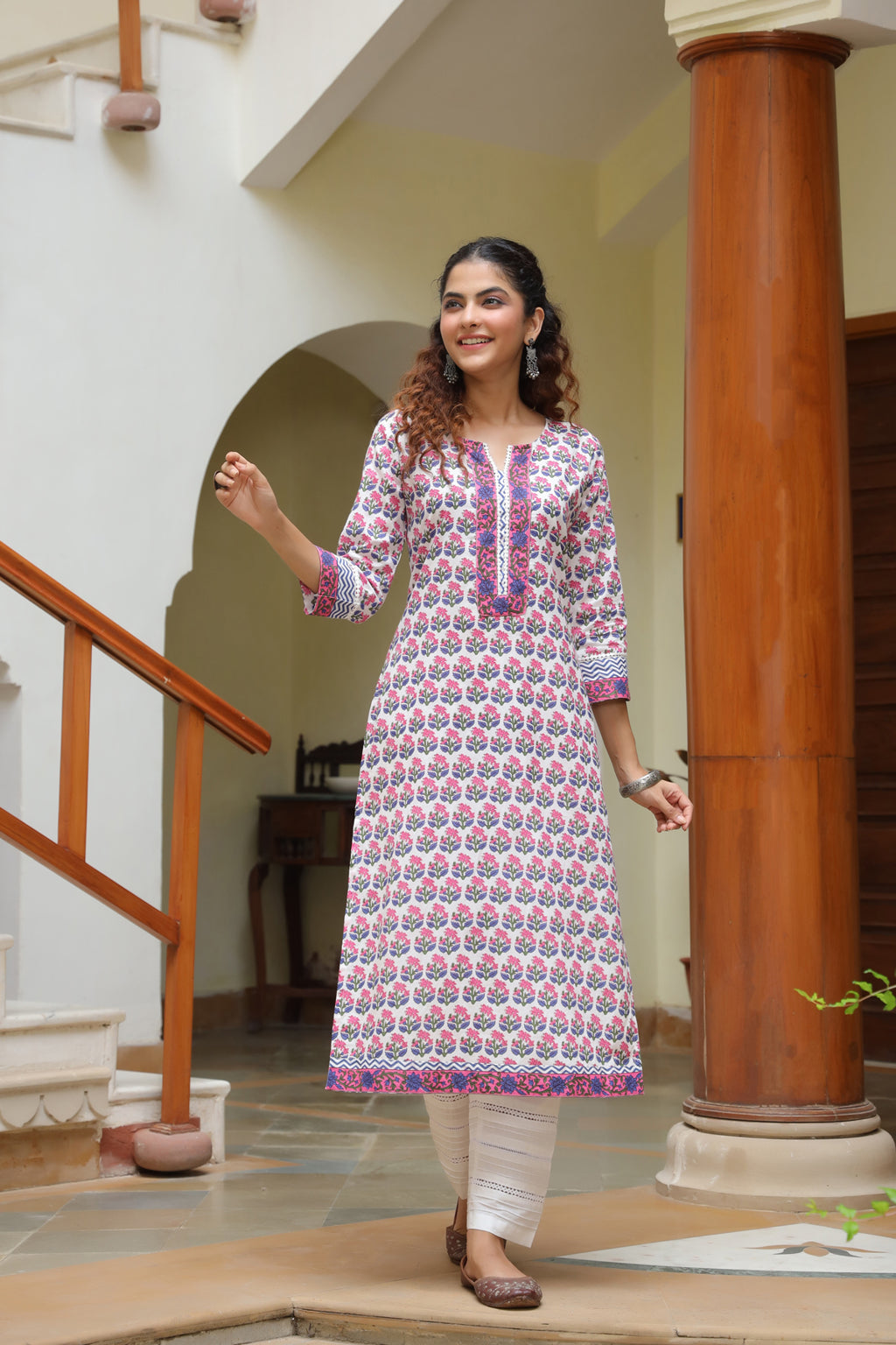 Women White Floral Printed…