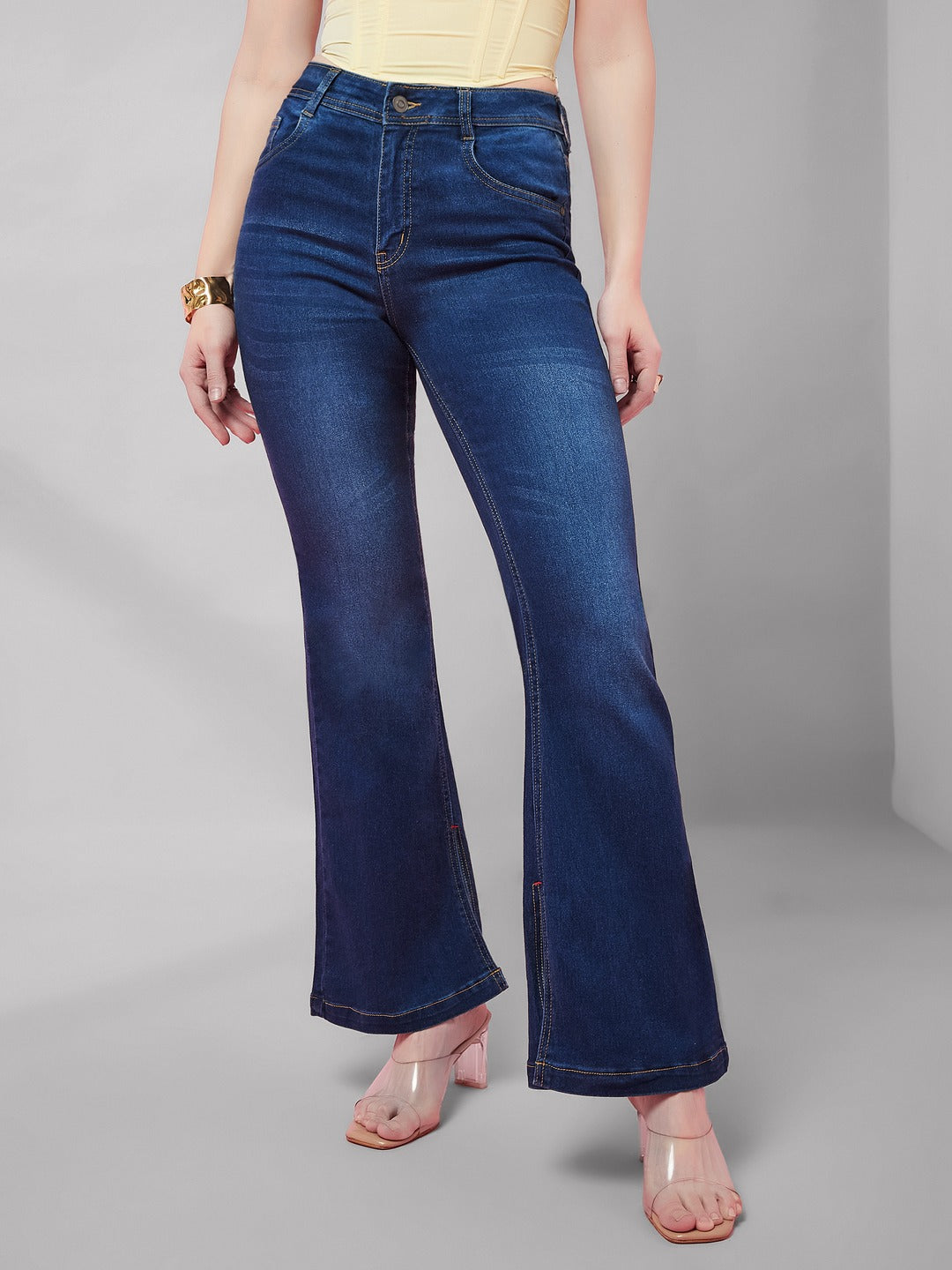 Blue Bootcut Mid Rise…