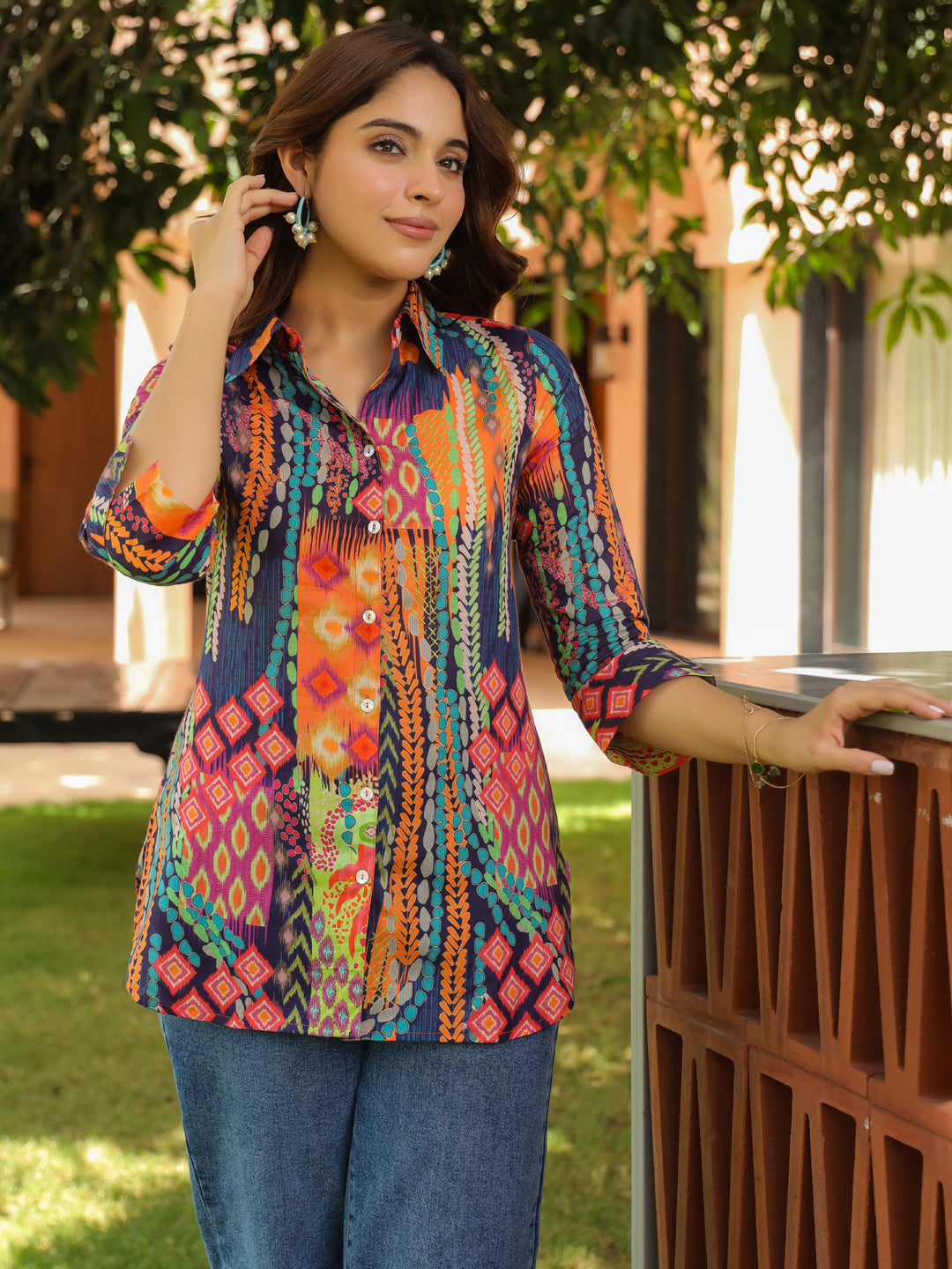 Women Relaxed Fit Abstract…