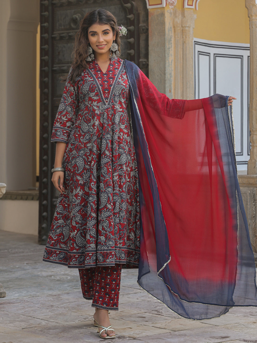 Women Maroon Paisley Printed…