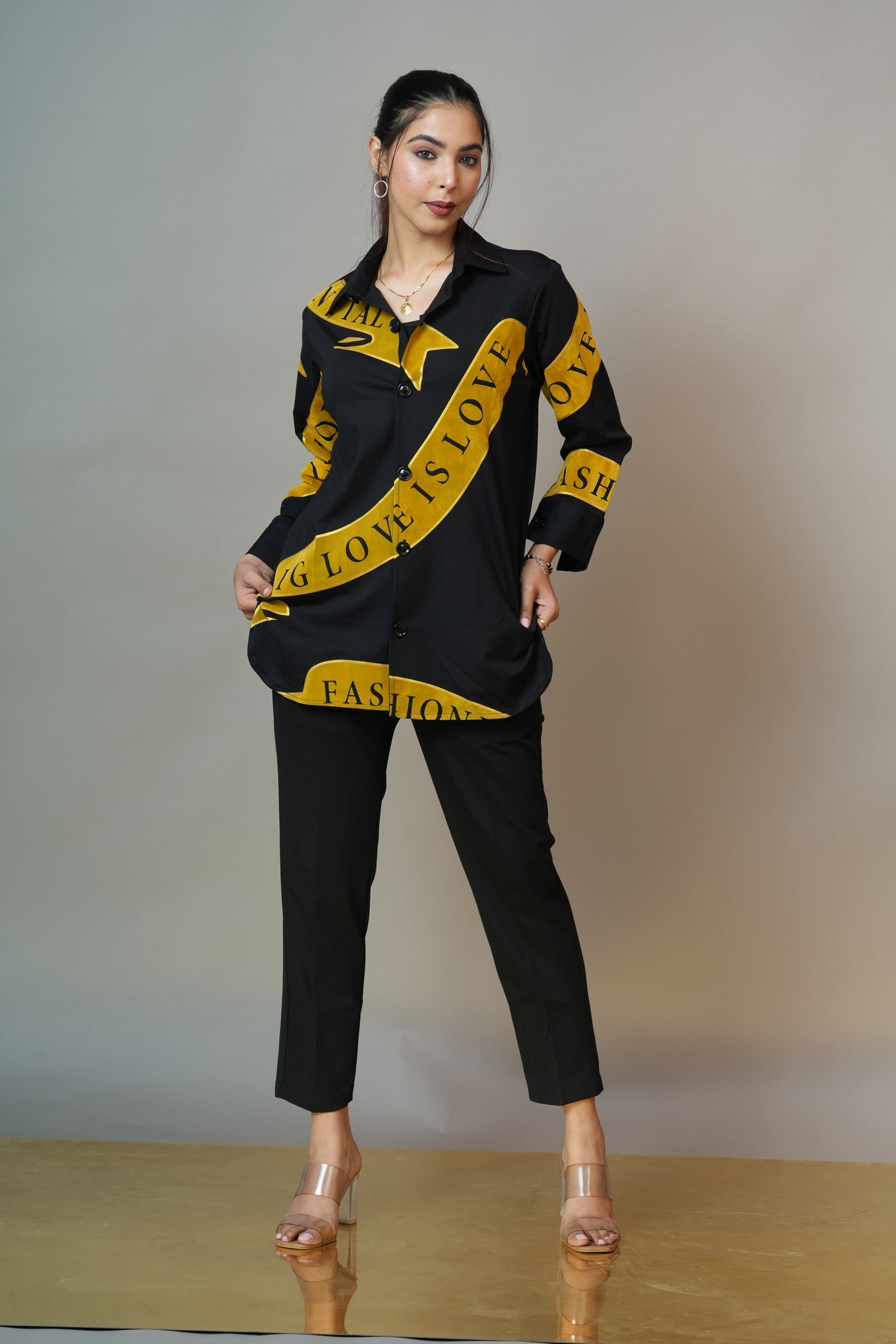 Black Premium Flocked Co-ord…