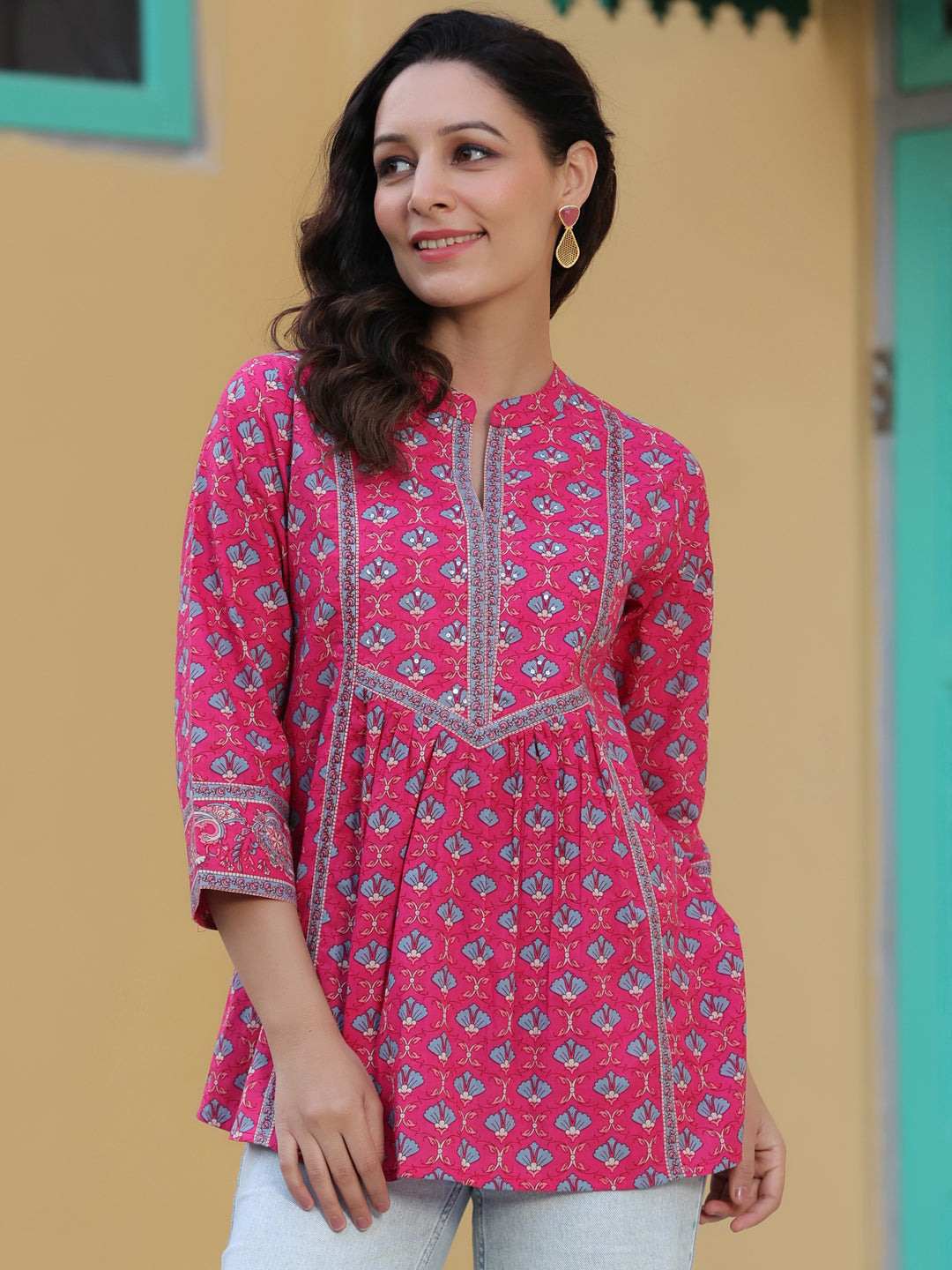 Women Fuchisia Ethnic Motifs…