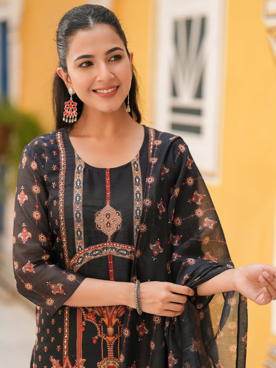 Women Sequinned Chanderi Cotton…