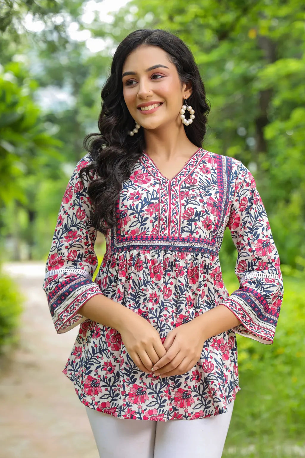 Women Pink Floral Print…