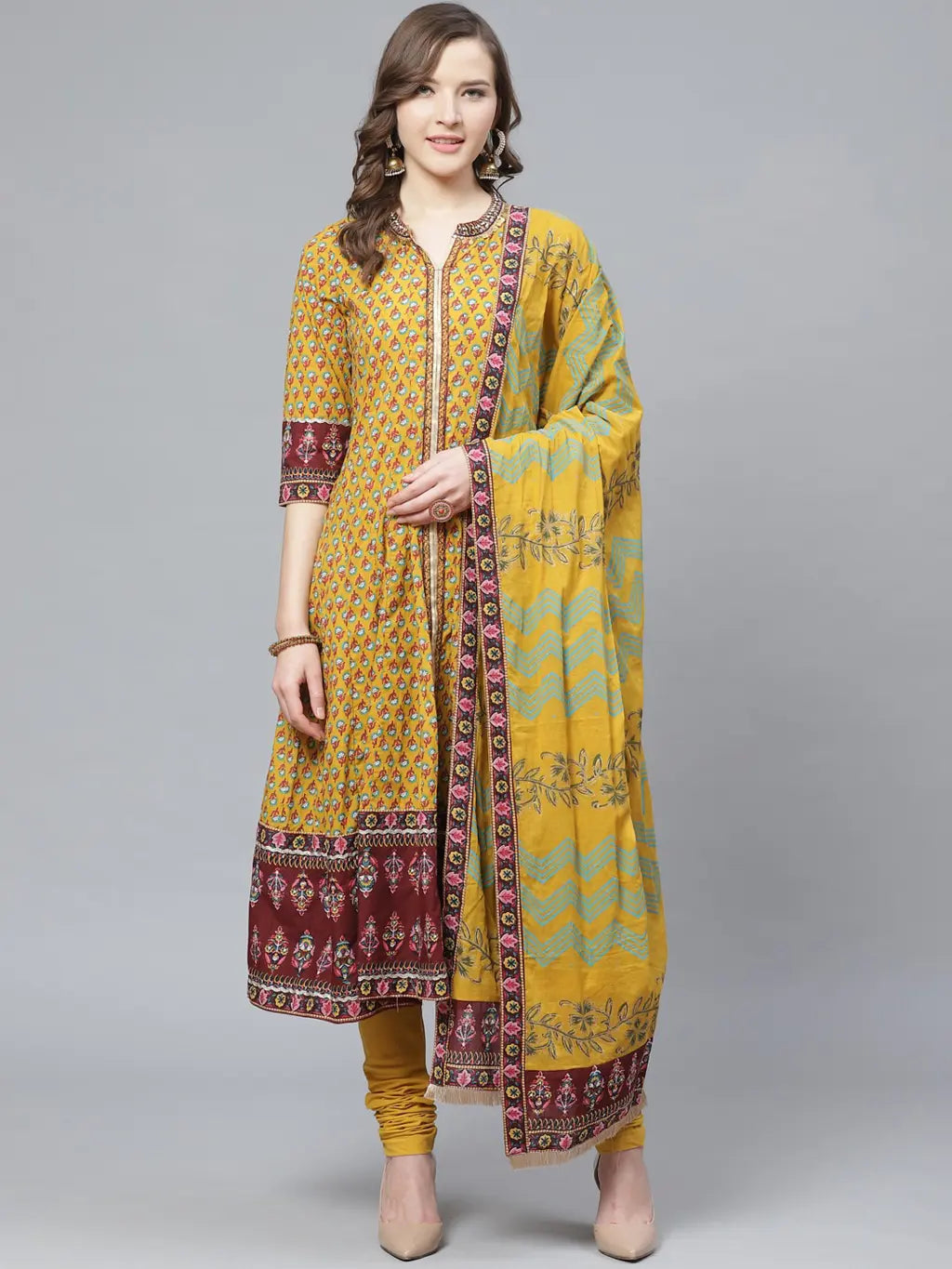 Women Mustard Coloured Kurta…