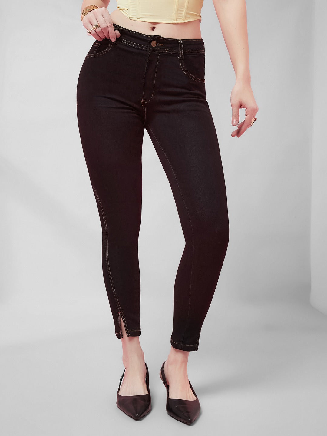 Black Skinny high-rise Side…