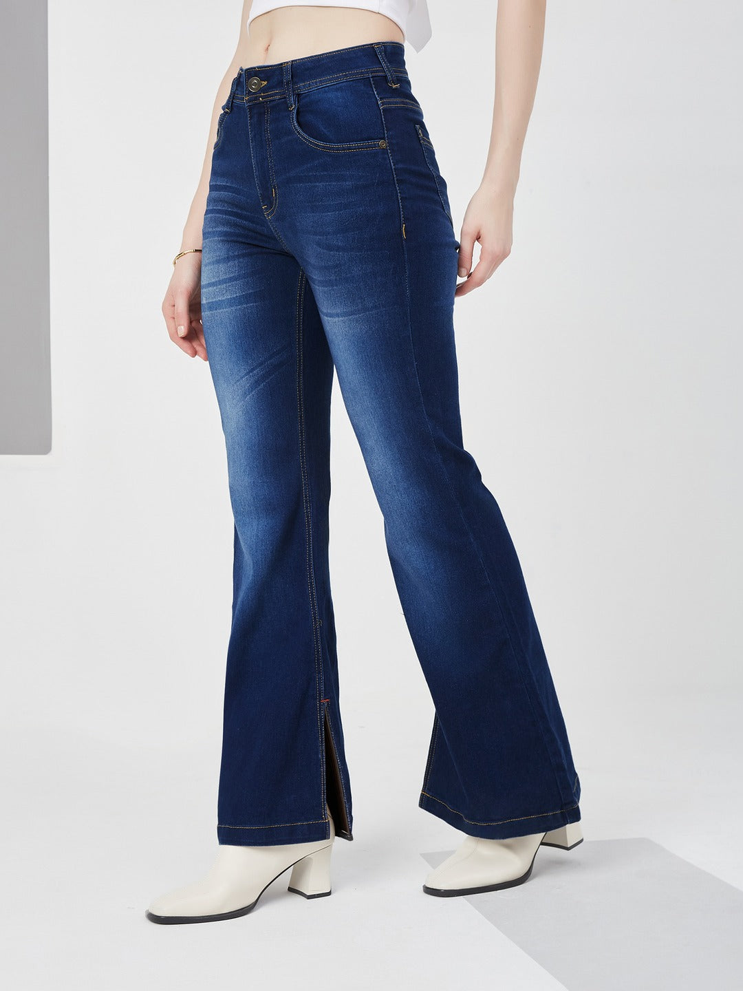 Blue Bootcut Mid Rise…