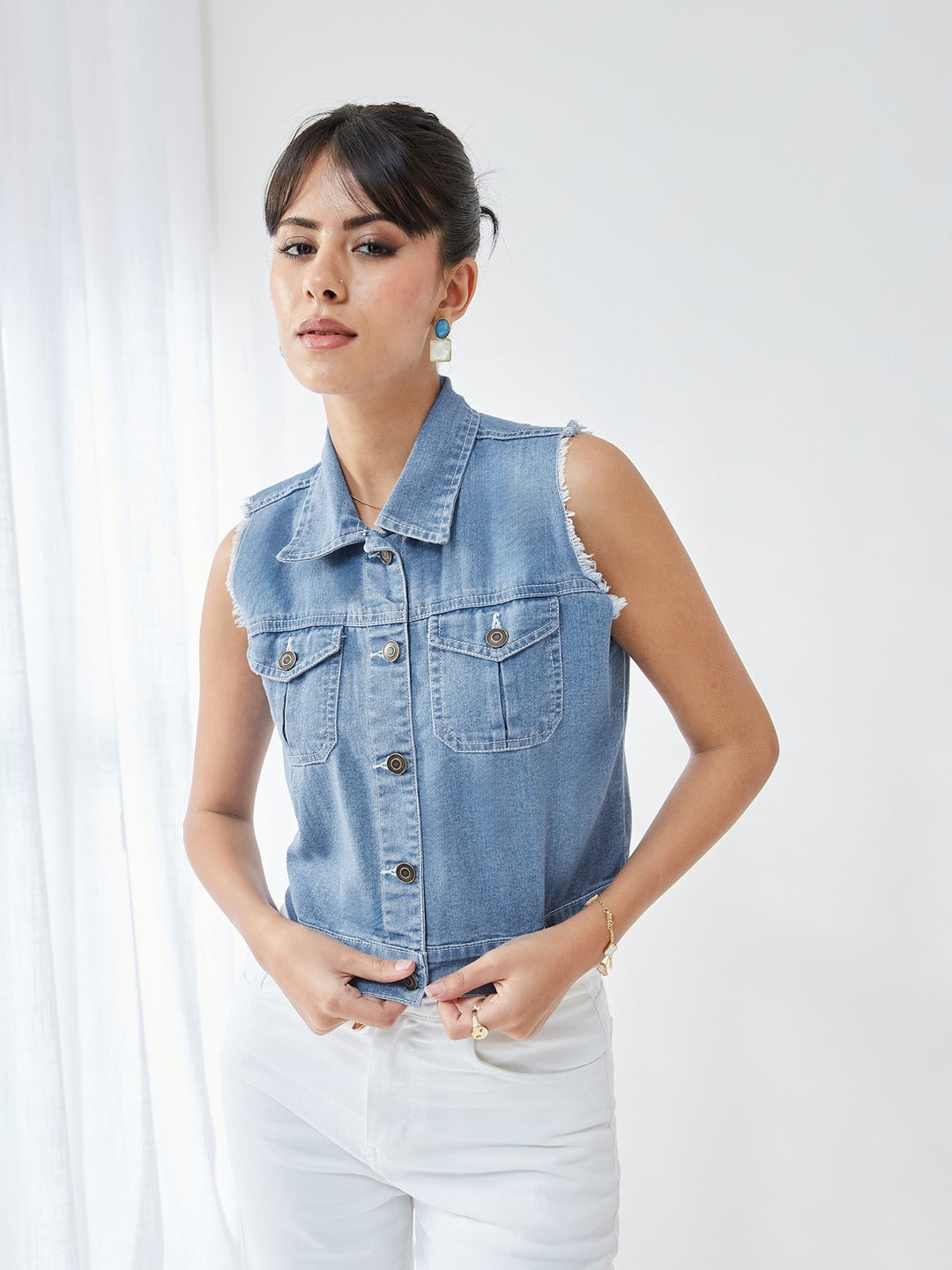 Light Blue Polo Neck…