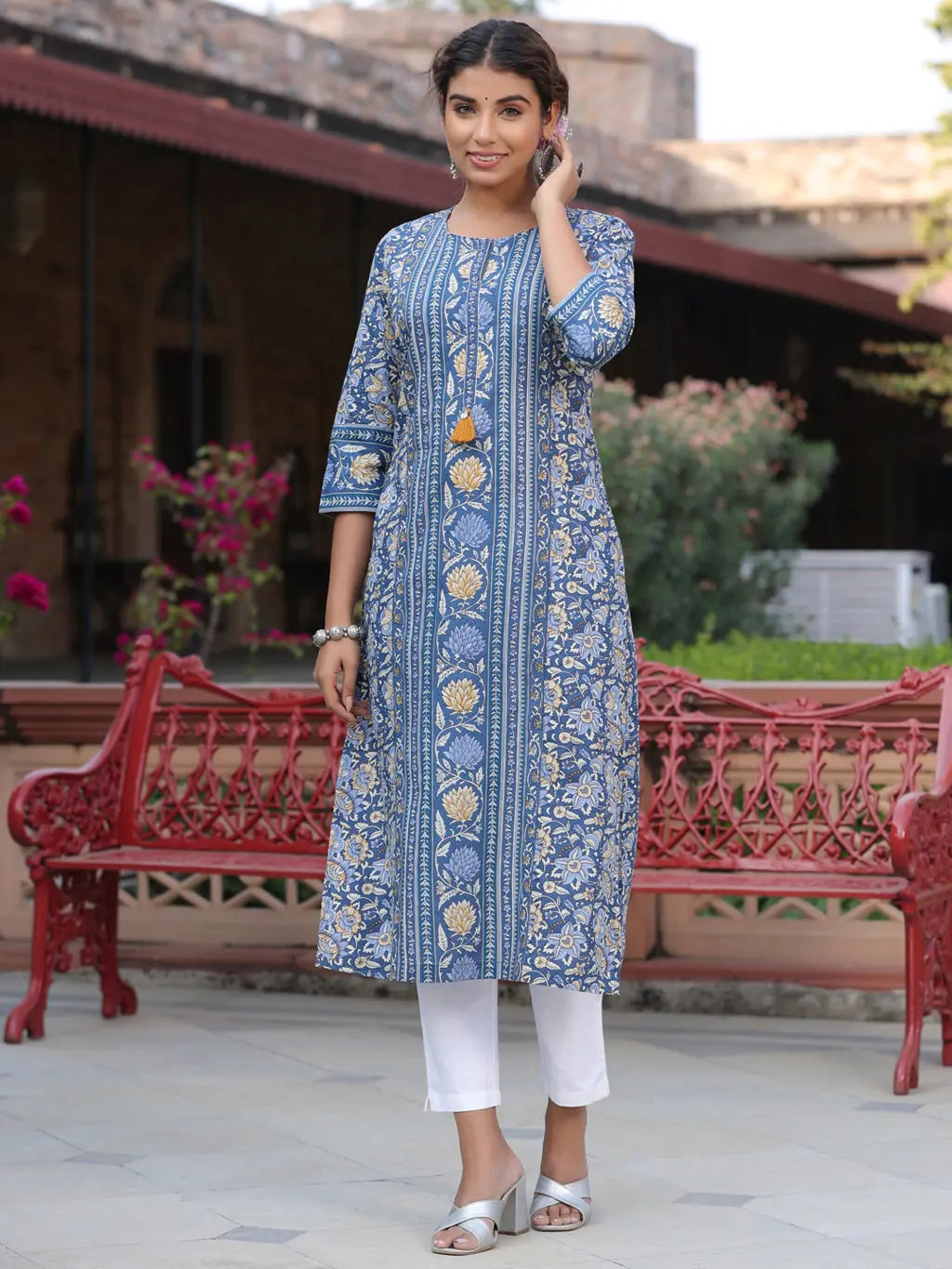 Women Blue Ethnic Motifs…