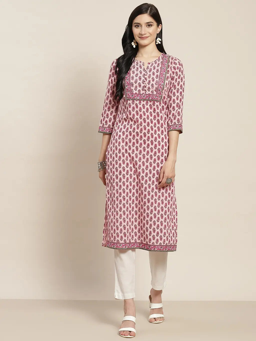 Women Pink Ethnic Motifs…