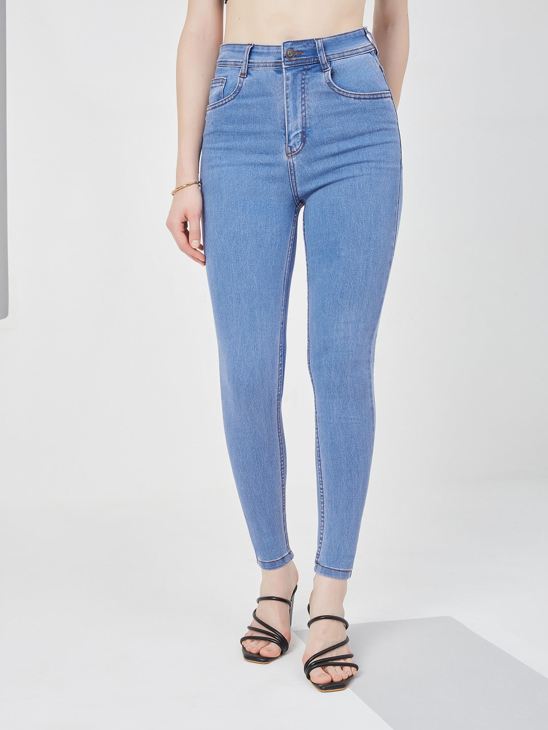 Blue Skinny high-rise Distressed…