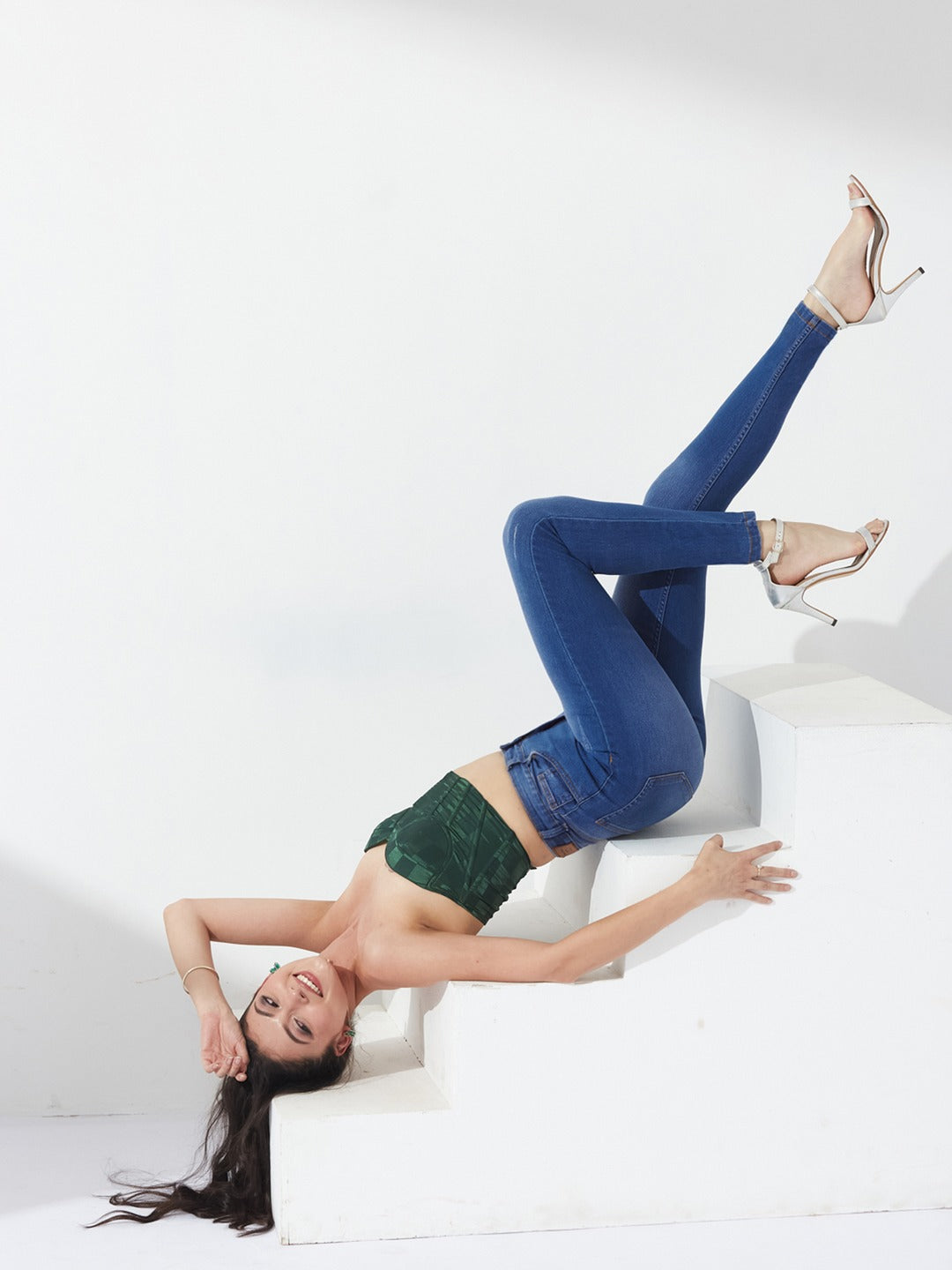 Blue Skinny-Fit High-Rise Mildly…