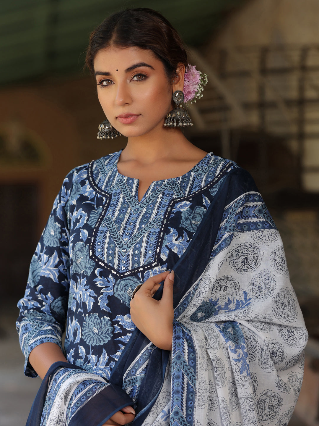 Women Navy Blue Floral…