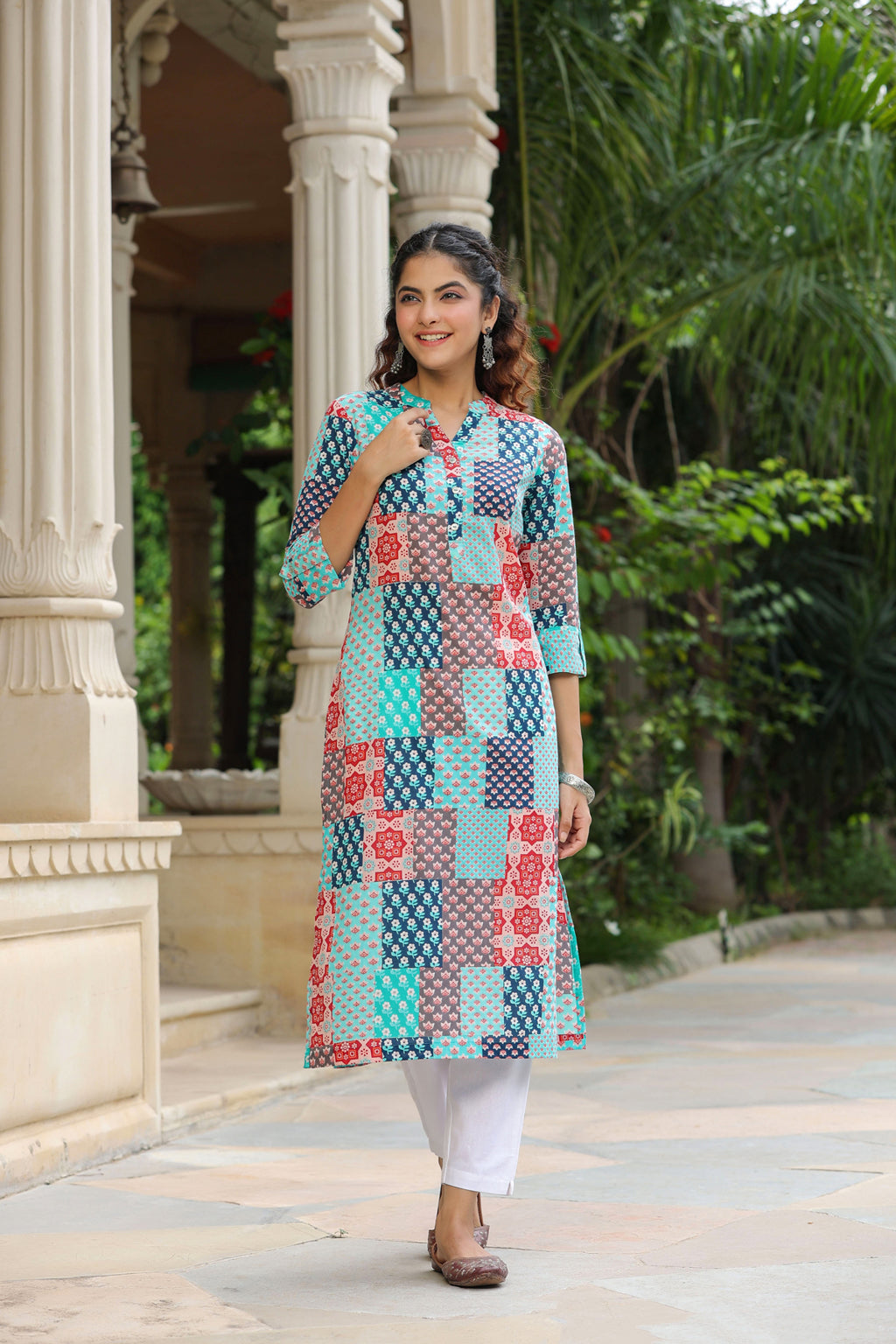 Women Blue Patch Printed…