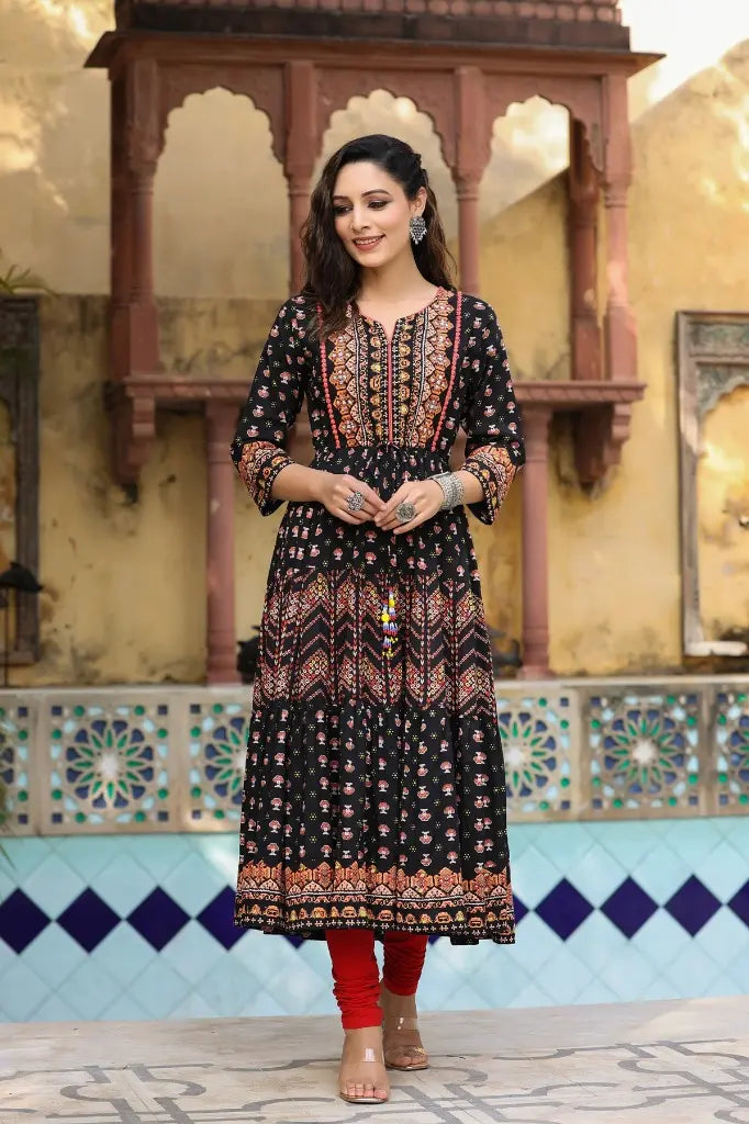 Women Black Ethnic Motifs…