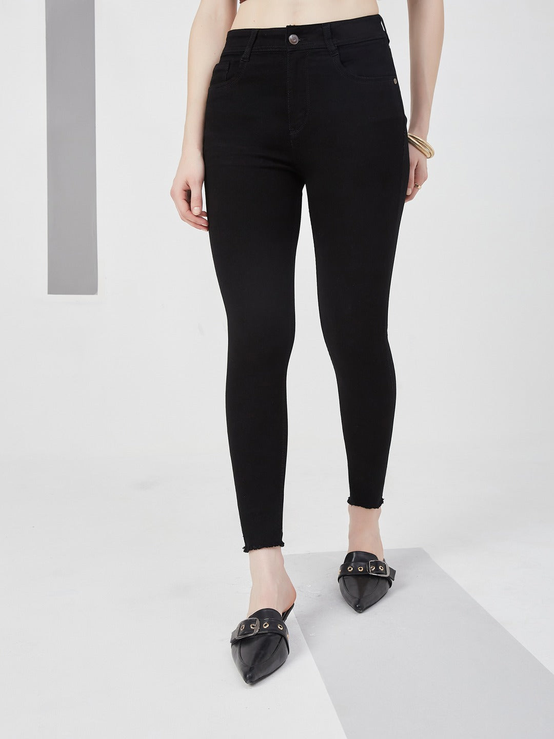 Black Slim Fit high-rise…