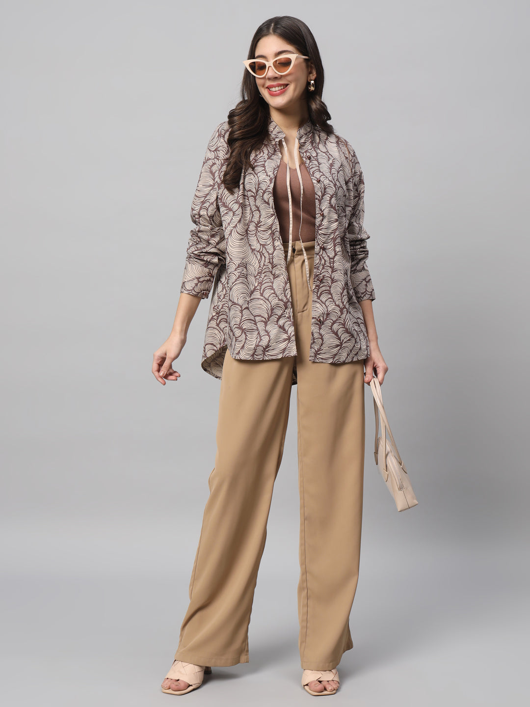 Beige All Over Printed…