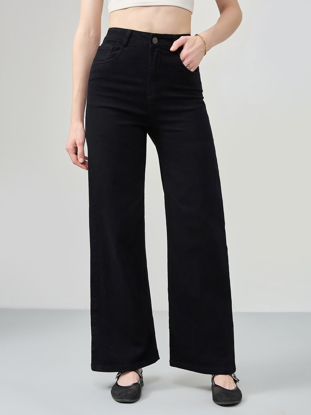 Black Wide Leg high-rise…