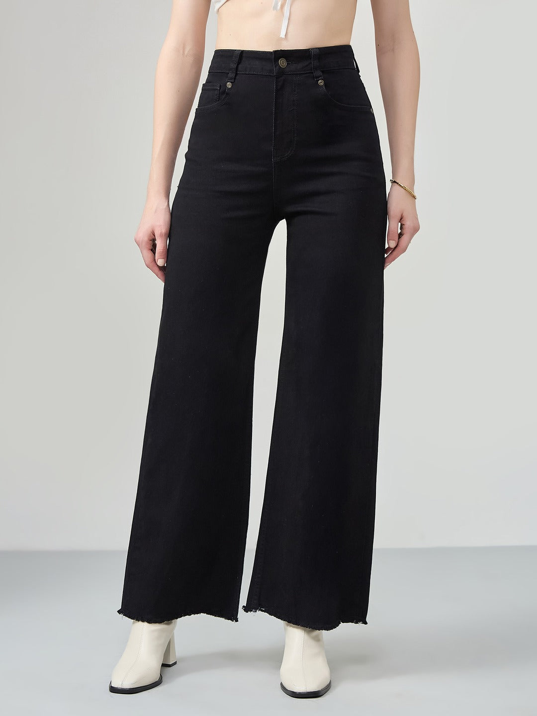 Black high-rise Stretchable Wide…