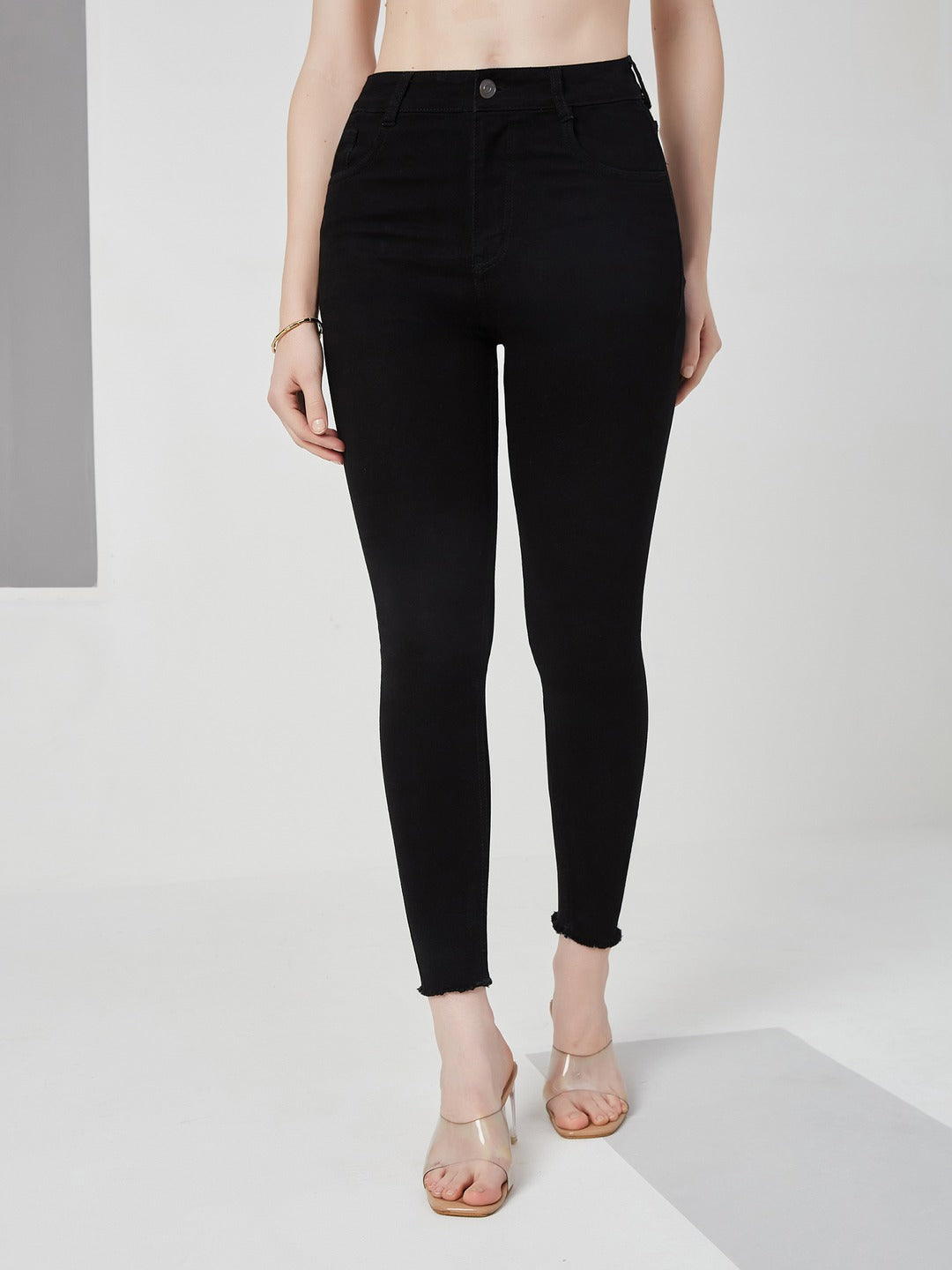 Black Skinny Fringed Detailing…