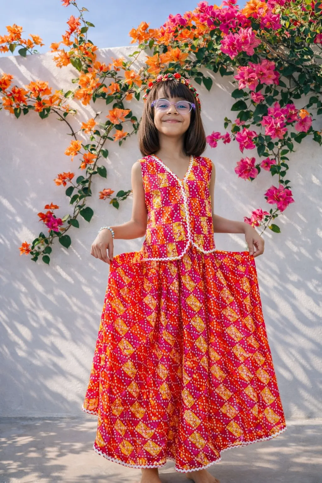 Printed Top & Skirt Clothing Set