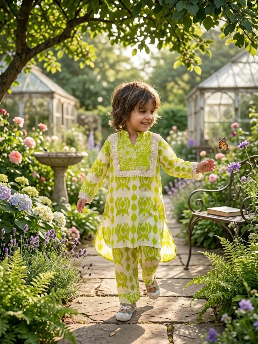 Girls Printed Kurta Set