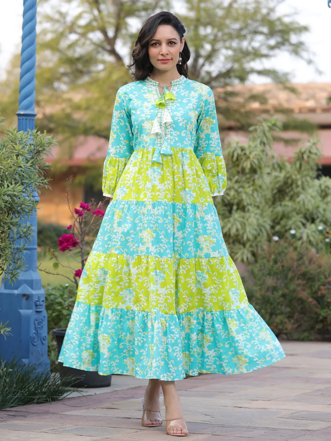 Women Printed Flared Sleeves Anarkali Kurta