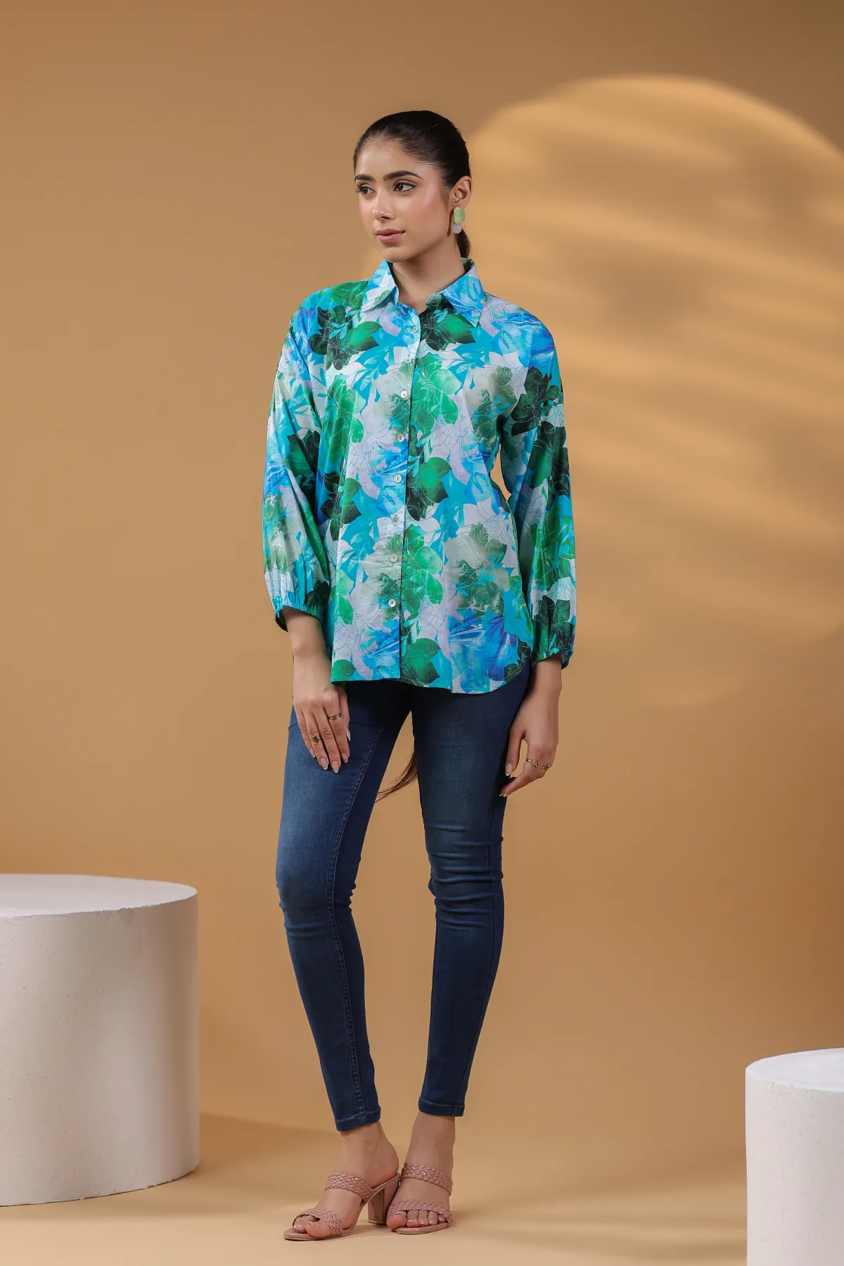 Women Floral Print Cotton Top